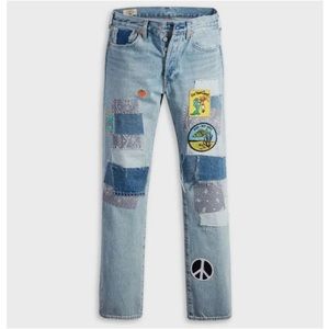 NWT Levi's 501  Surf Patchwork Denim Jeans